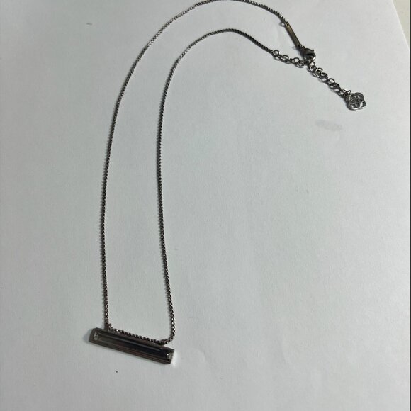 Kendra Scott Leonor Pendant Bar Necklace In Abalone Silver Plated Classic Bar - Picture 1 of 5